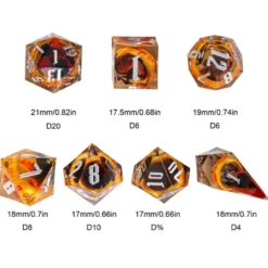 A Role Playing Dice Set - Amber Ring Dice