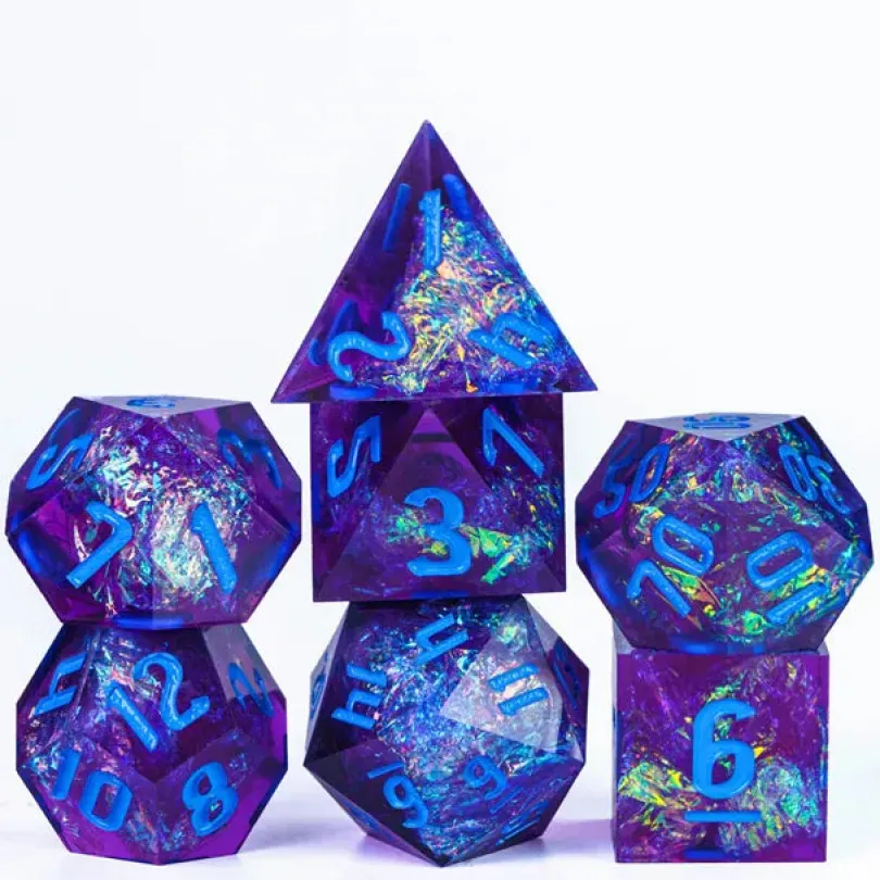 A Role Playing Dice Set - Blue And Glitter