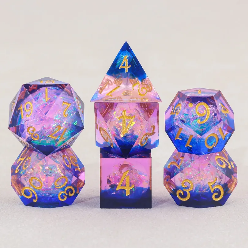 A Role Playing Dice Set - Blue And Pink