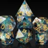 A Role Playing Dice Set - Dark Spectral ( Gold Font)
