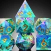 A Role Playing Dice Set - Green And Purple Spectral