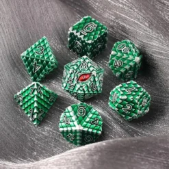 A Role Playing Dice Set: Metallic - Dragon Scale Green