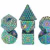 A Role Playing Dice Set Metallic - Dragon Scale Rainbow Glitter