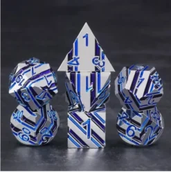 A Role Playing Dice Set Metallic - Blue Flash
