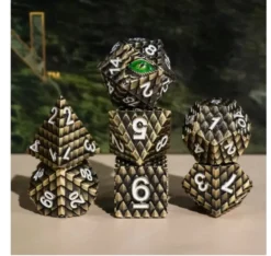 A Role Playing Dice Set Metallic - Dragon Scale Bronze