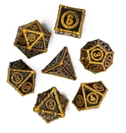 A Role Playing Dice Set Metallic - Steampunk Gold