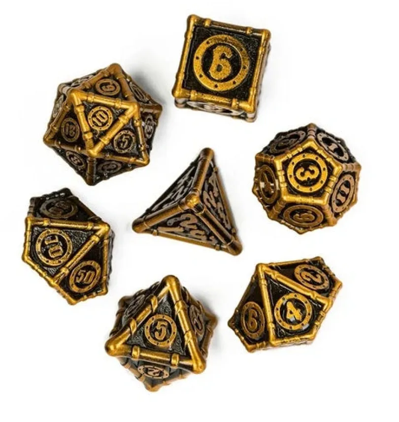 A Role Playing Dice Set Metallic - Steampunk Gold