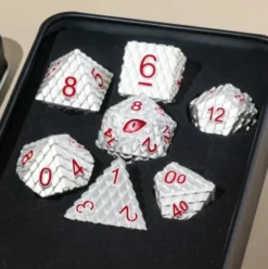 A Role Playing Dice Set Metallic - Dragon Scale Silver