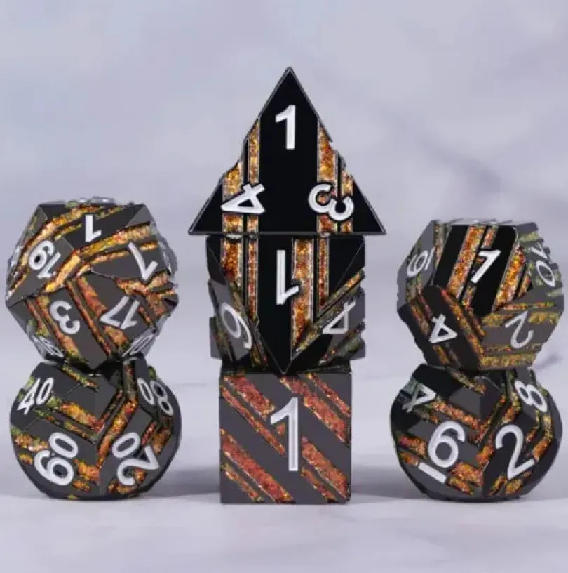 A Role Playing Dice Set Metallic Honeycomb