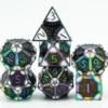 A Role Playing Dice Set Metallic - Steampunk Rainbow/White