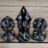 A Role Playing Dice Set Metallic - Dark Rainbow