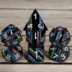 A Role Playing Dice Set Metallic - Dark Rainbow