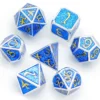 A Role Playing Dice Set Metallic - Silver Blue ( Cloud Dragon )