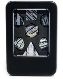 A Role Playing Dice Set Metallic - Silver Rainbow