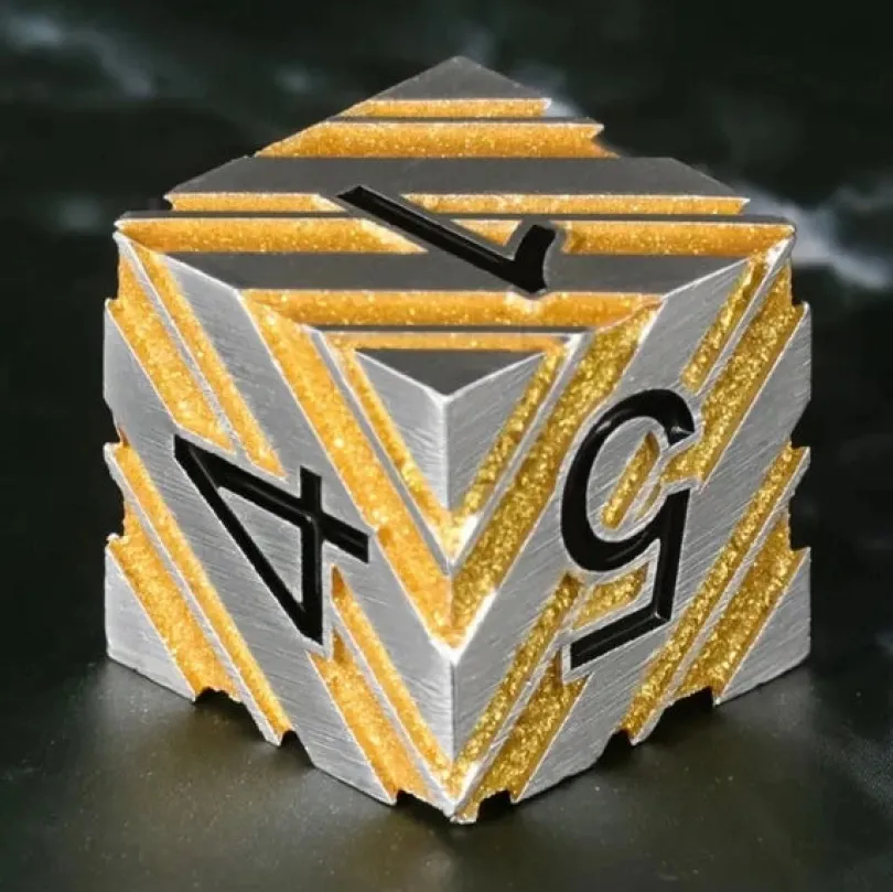 A Role Playing Dice Set Metallic - Gold Flash