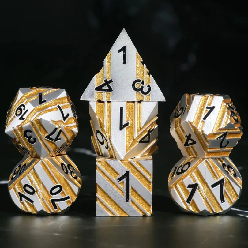 A Role Playing Dice Set Metallic - Gold Flash