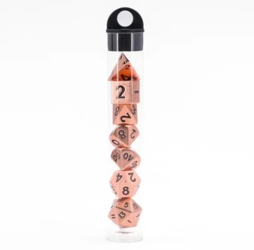A Role Playing Dice Set Metallic - Mini Metall - Copper (storlek 10 mm)