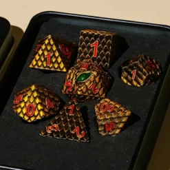 A Role Playing Dice Set Metallic - Dragon Scale Gold