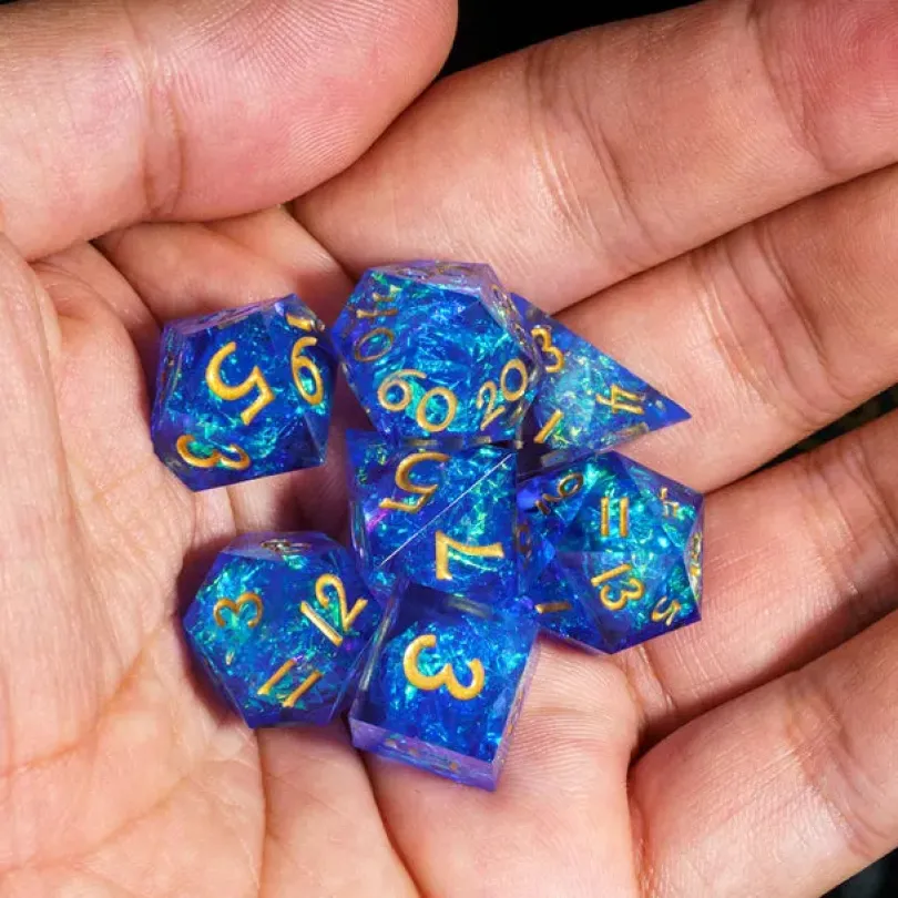 A Role Playing Dice Set Mini Blue Sharp 115 15 Mm Dice