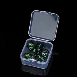 A Role Playing Dice Set - Mini Black/Green Sharp 11.5-15 mm Dice