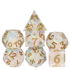 A Role Playing Dice Set Mini Whitegold Sharp 115 15 Mm Dice