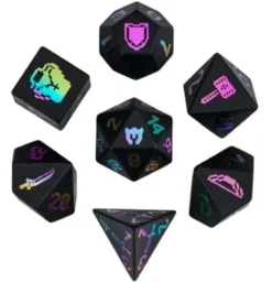 A Role Playing Dice Set - Obsidian Gemstone Dice
