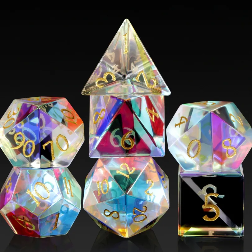 A Role Playing Dice Set - Prismatic Glass Dice