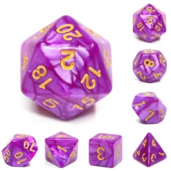 A Role Playing Dice Set: Purple (Gold Font)