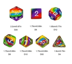 A Role Playing Dice Set: Rainbow (Silikon)