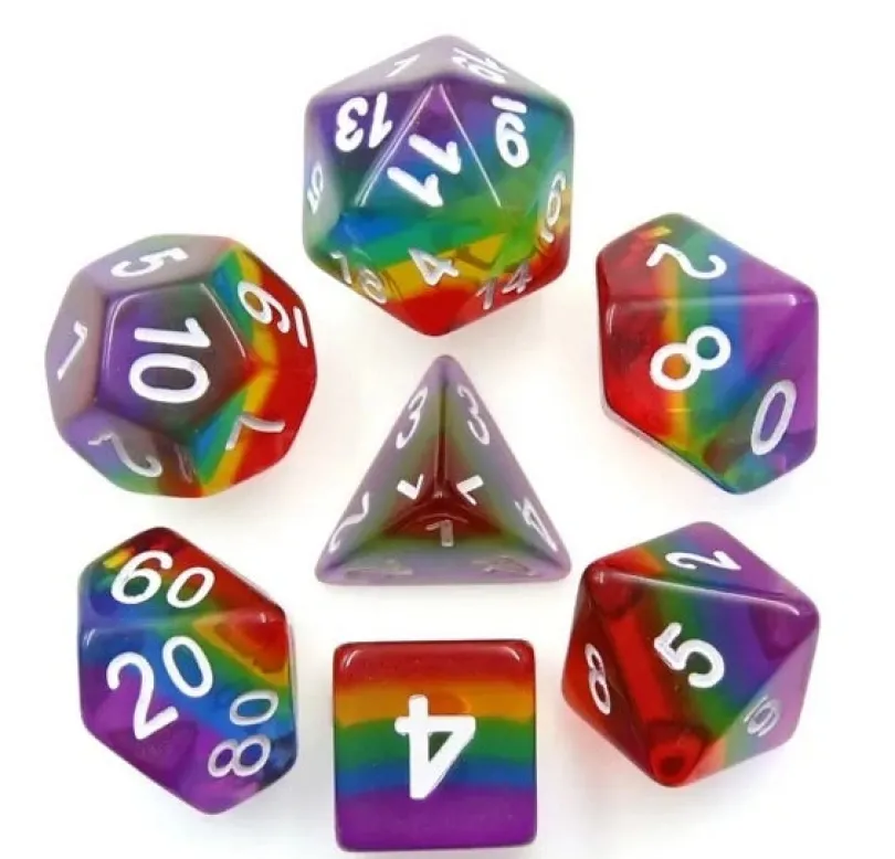 A Role Playing Dice Set: Rainbow