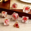 A Role Playing Dice Set Red Flower