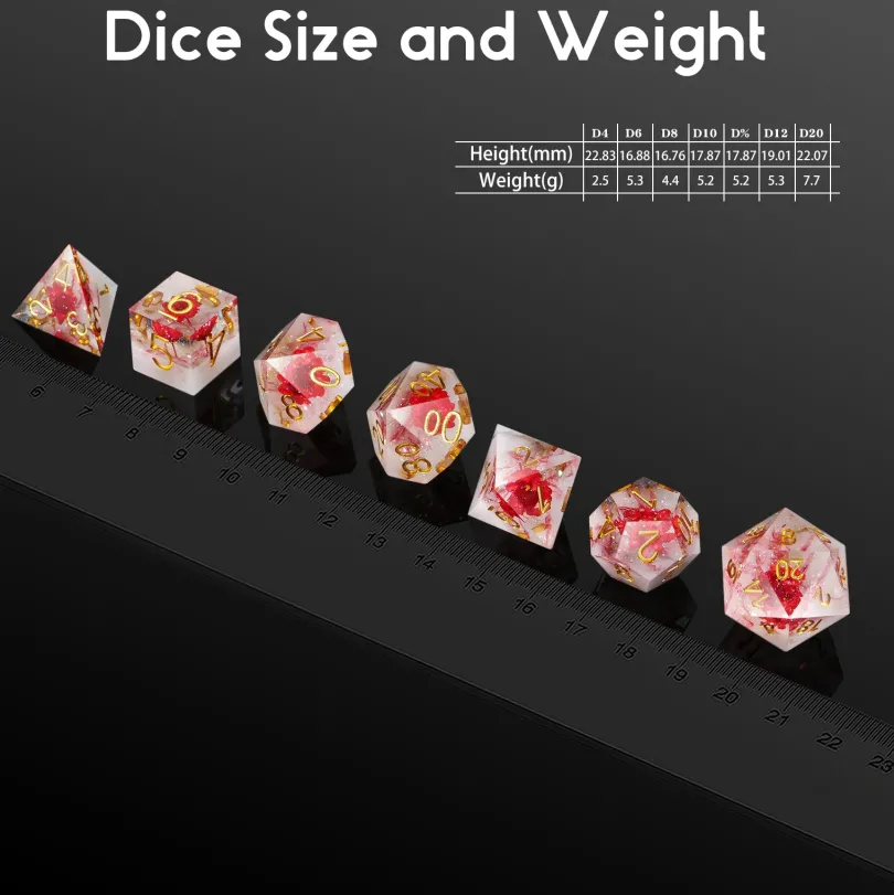 A Role Playing Dice Set Red Flower