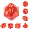 A Role Playing Dice Set: Red (Gold Font)