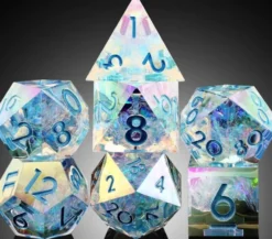 A Role Playing Dice Set - White And Purple Spectral
