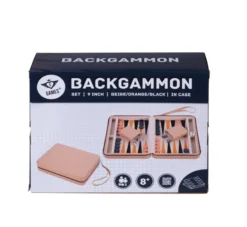 Backgammon 9'', beige zipper, beige/orange/black