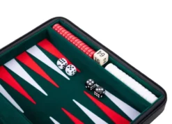 Backgammon 9'', black zipper, green/ red/ white