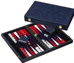 Backgammon Blue Medium Imitation Leather 1734 Philos