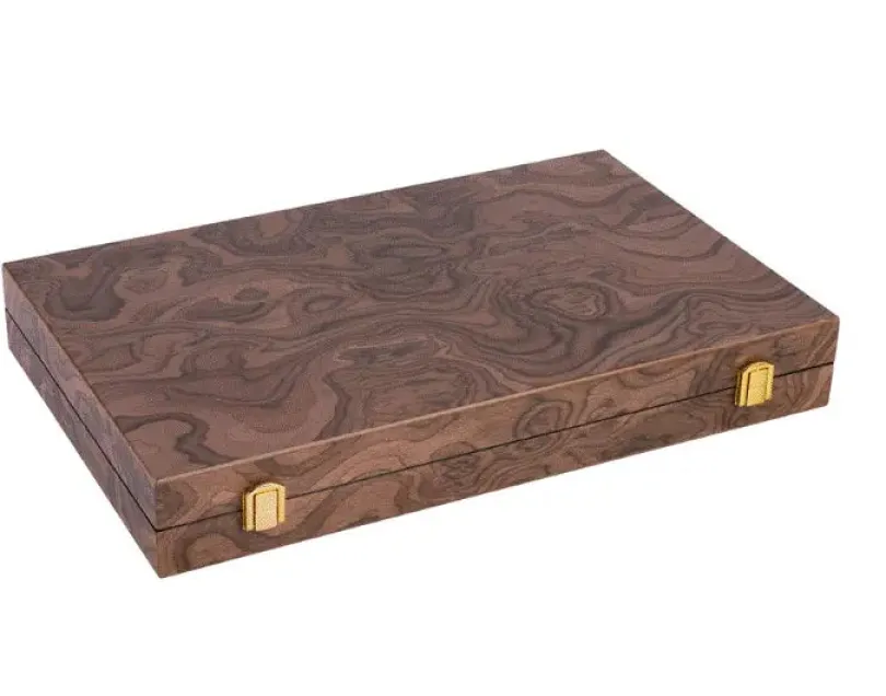 Backgammon 18'' burl walnoot