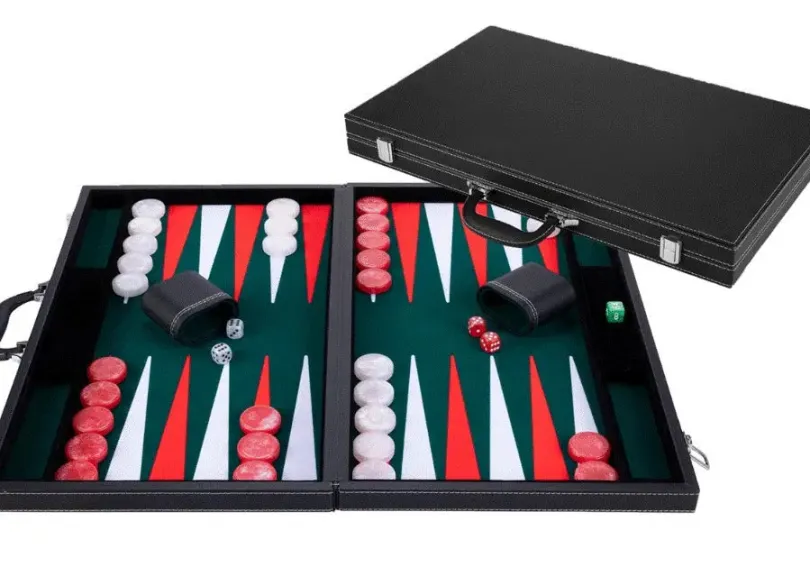 Backgammon 21 Gron Vit Och Rod