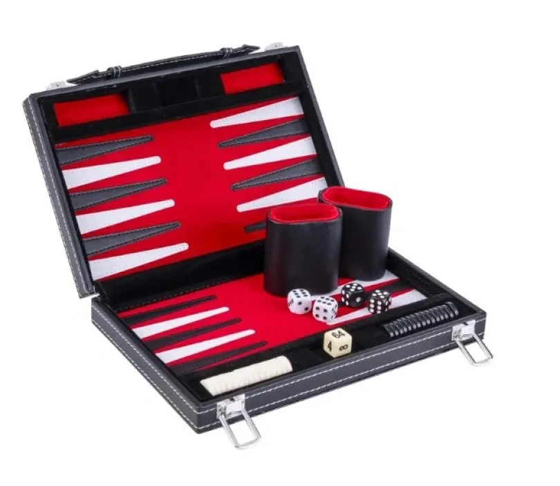 Backgammon 11 ", red/black/white stitched