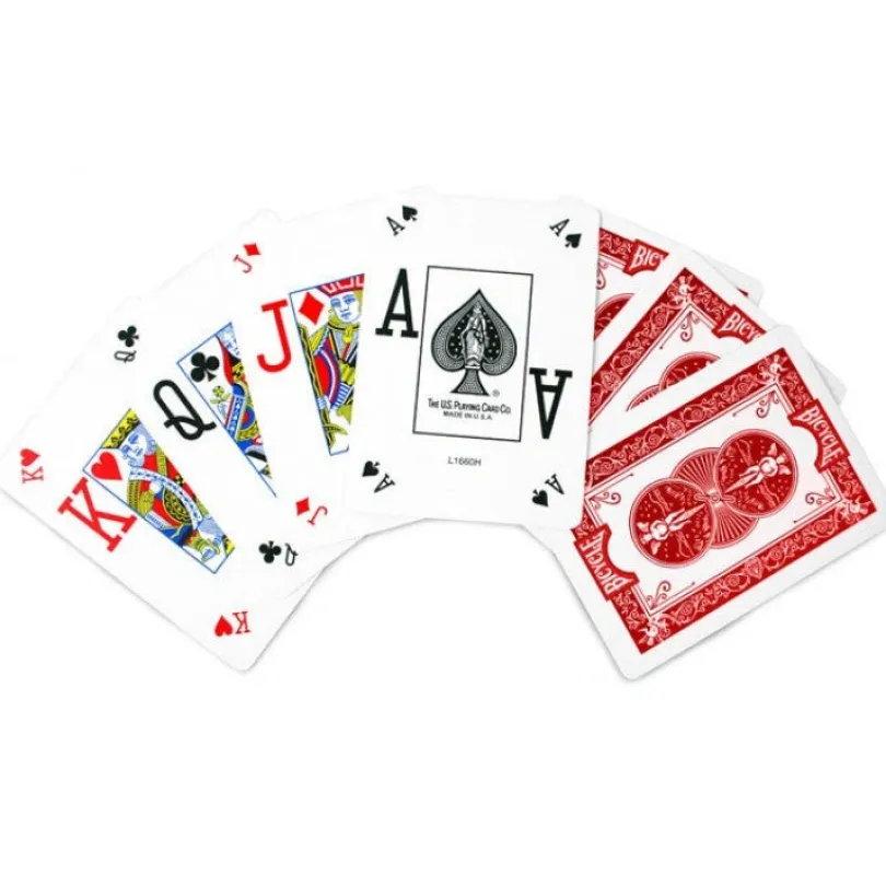 Bicycle Pro Poker Peek playing cards (Slumpad färg mellan röd och blå baksida)