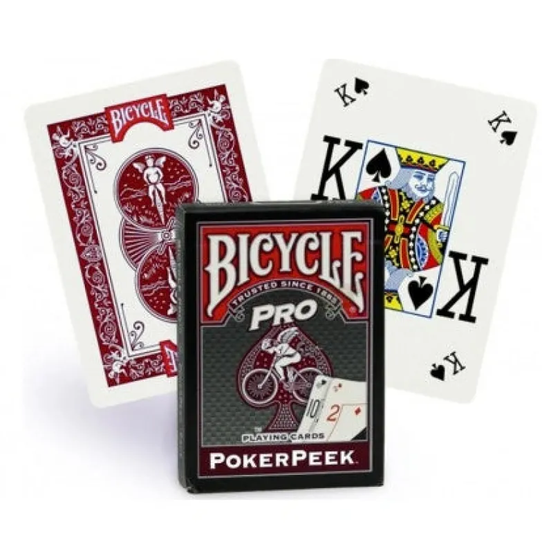 Bicycle Pro Poker Peek playing cards (Slumpad färg mellan röd och blå baksida)