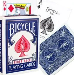 Bicycle Rider Back 808 black seal playing cards blue or red