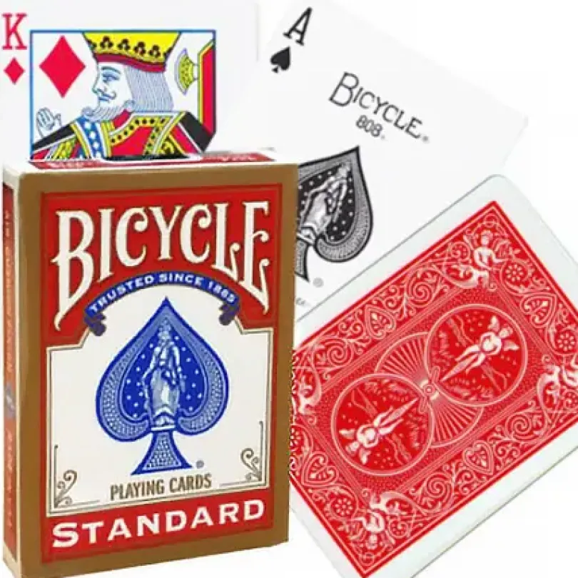 Bicycle Rider Standard Poker Cards Golden Frame Red Or Blue