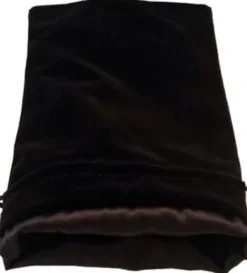 Black Velvet Dice Bag with Black Satin Lining