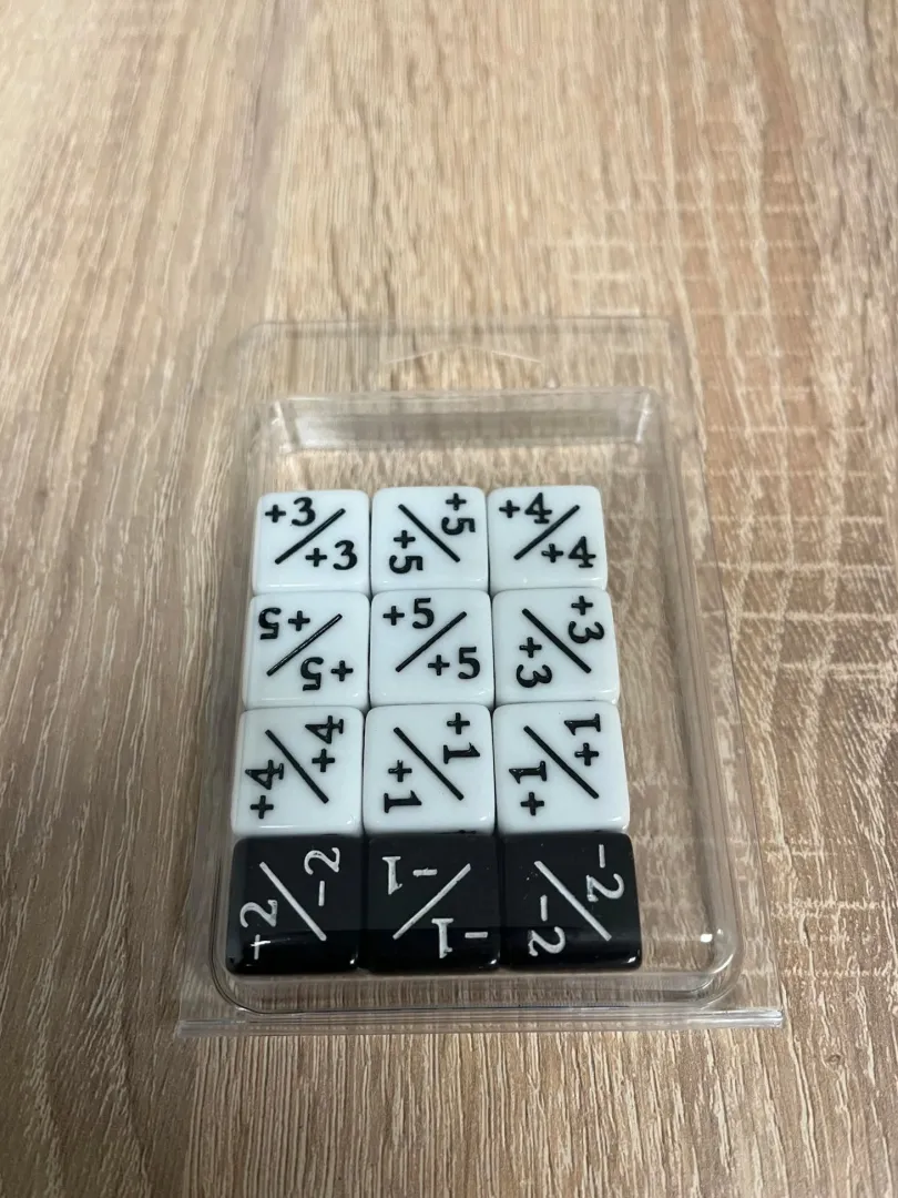 Black/White Positive/Negative D6 Dice 16 mm (12st)