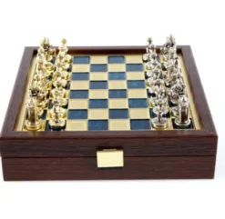 Byzantine Empire Metal Chess Set With 20cm Wooden Chessboard/Box Manopoulos