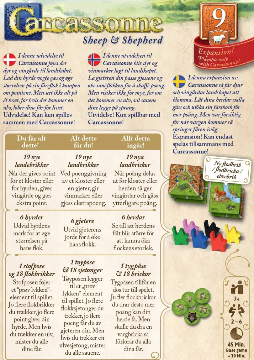 Carcassonne 3.0 - Expansion 9 Sheep & Shepherds (sv)
