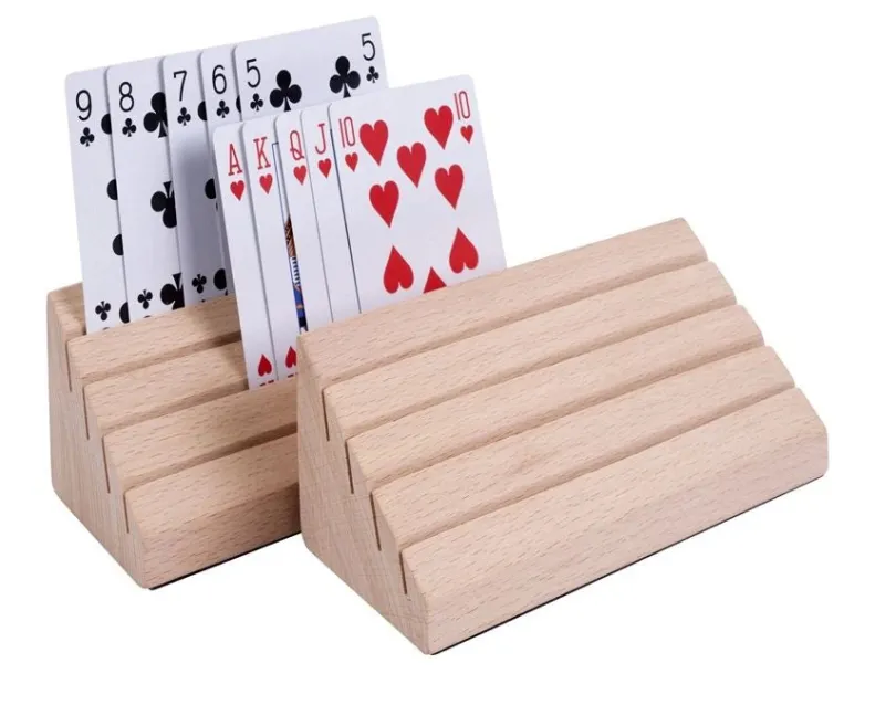 Card Holder Pyramid Double Beech Wood