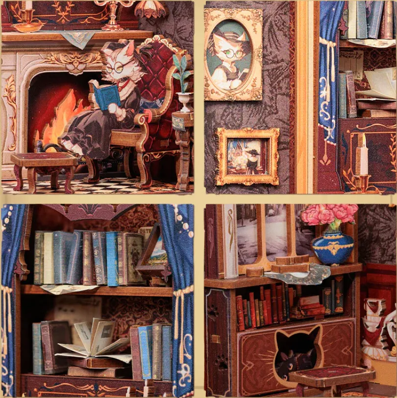 Cat's Study - Book Nook Kit - CuteBee